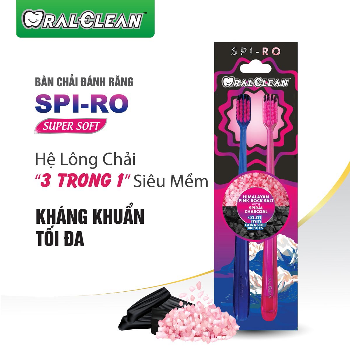 Bàn Chải Đánh Răng Siêu Mềm Spiro Super Soft OralClean (Vỉ/2Cái)-0