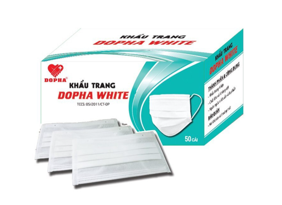 Khẩu trang dopha white (hộp/50cái)