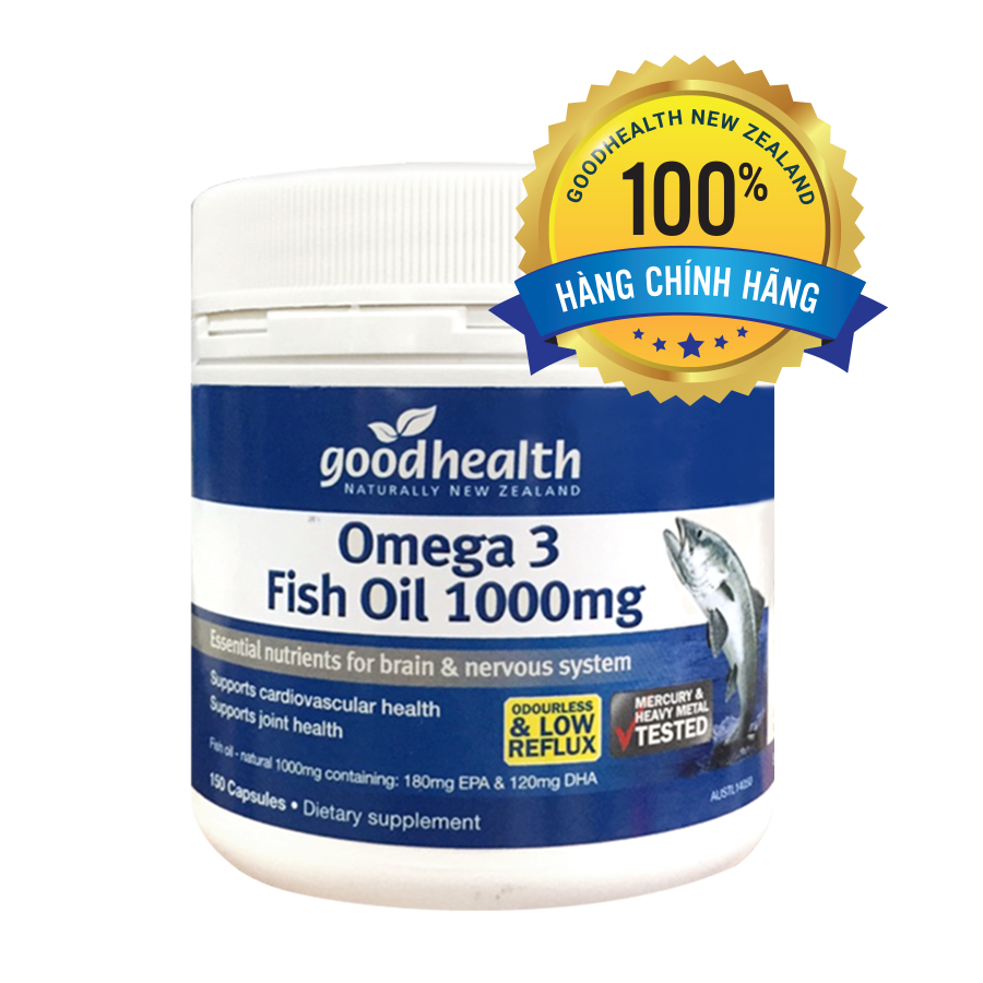 Viên Dầu cá Omega 3 Fish Oil 1000mg Goodhealth (C/150V)
