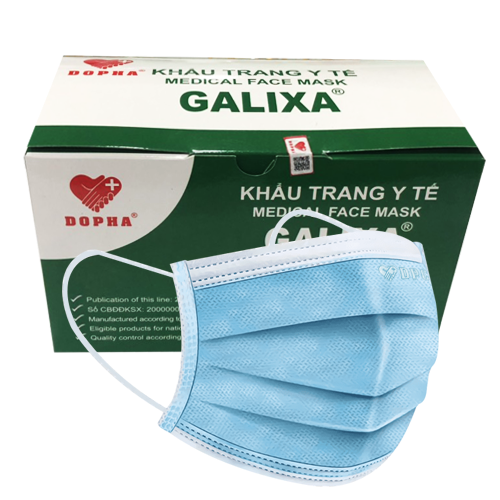 Khẩu trang xanh 4 lớp galixa dopha (hộp/50cái)-0