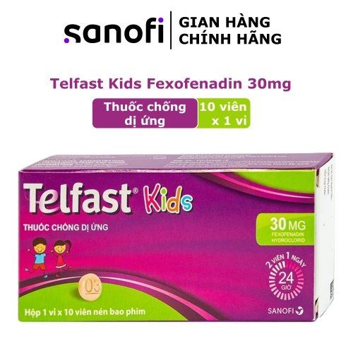 Telfast kids fexofenadin 30mg sanofi (hộp/10 viên nén)