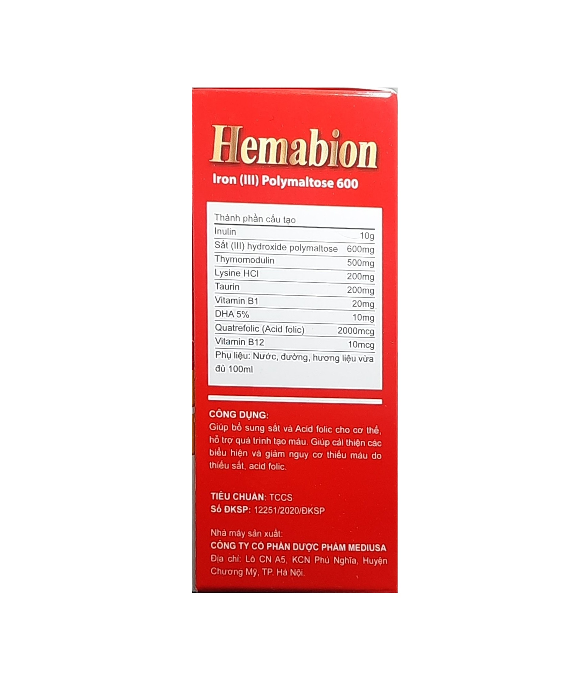 Siro sắt Hemabion Mediusa (h/20o/10ml)-3