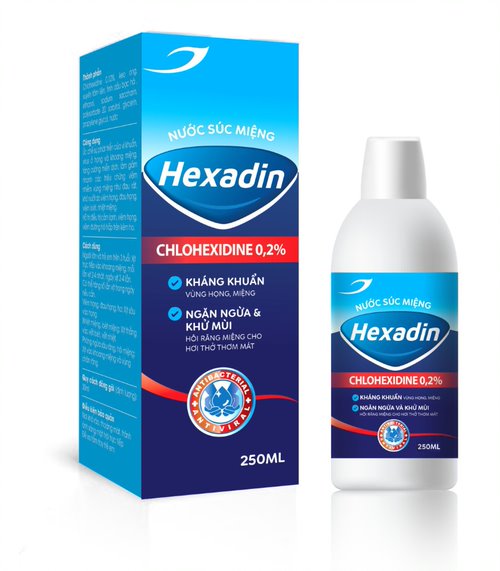 Nước súc miệng hexadin clohexidin 0.2% sohaco (c/250ml)