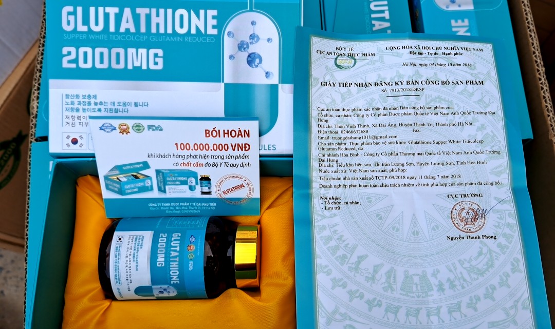 Viên uống đẹp da Glutathione 2000mg Trường Đại Hưng (Chai 30 viên)