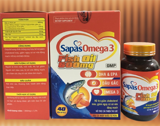 Dầu cá Fish oil Sapas Omega3 (C/40 viên)-2