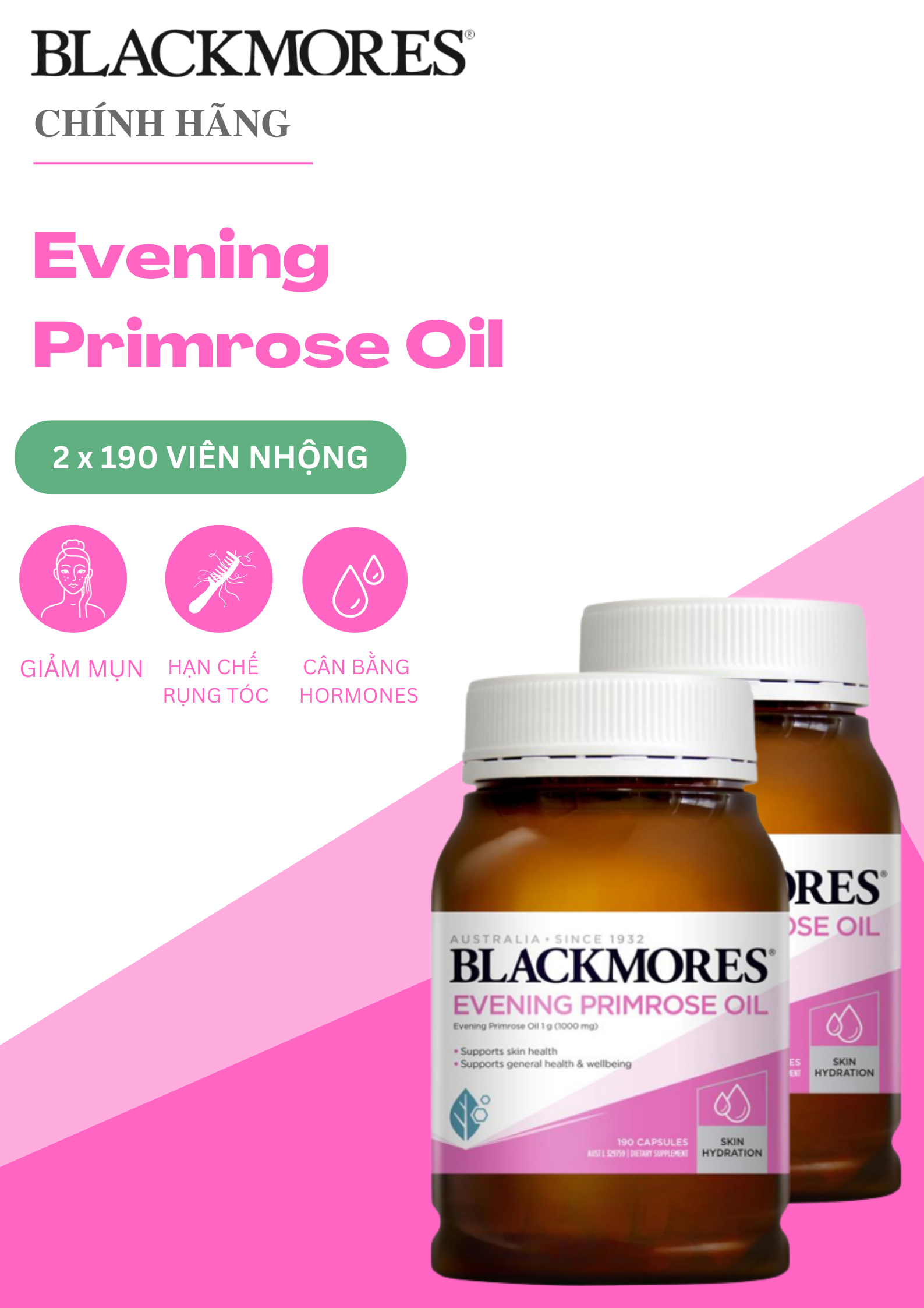 Tinh dầu hoa Anh Thảo Blackmores Evening Primrose Oil (C/190v)-1