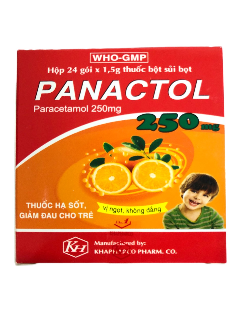 Panactol Paracetamol 250mg Khapharco (H/24G/1.5gr)-0