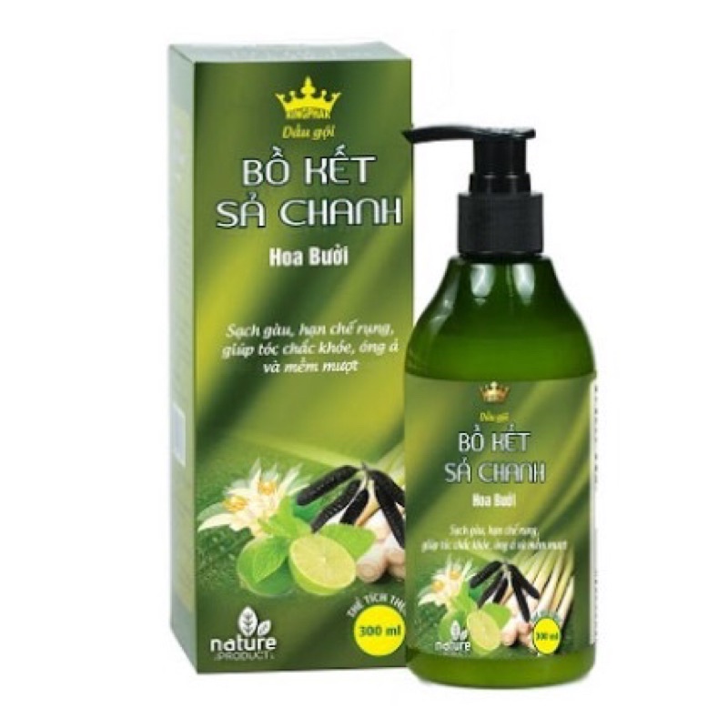 Dầu gội bồ kết sả chanh và hoa bưởi Kingphar (C/300ml)