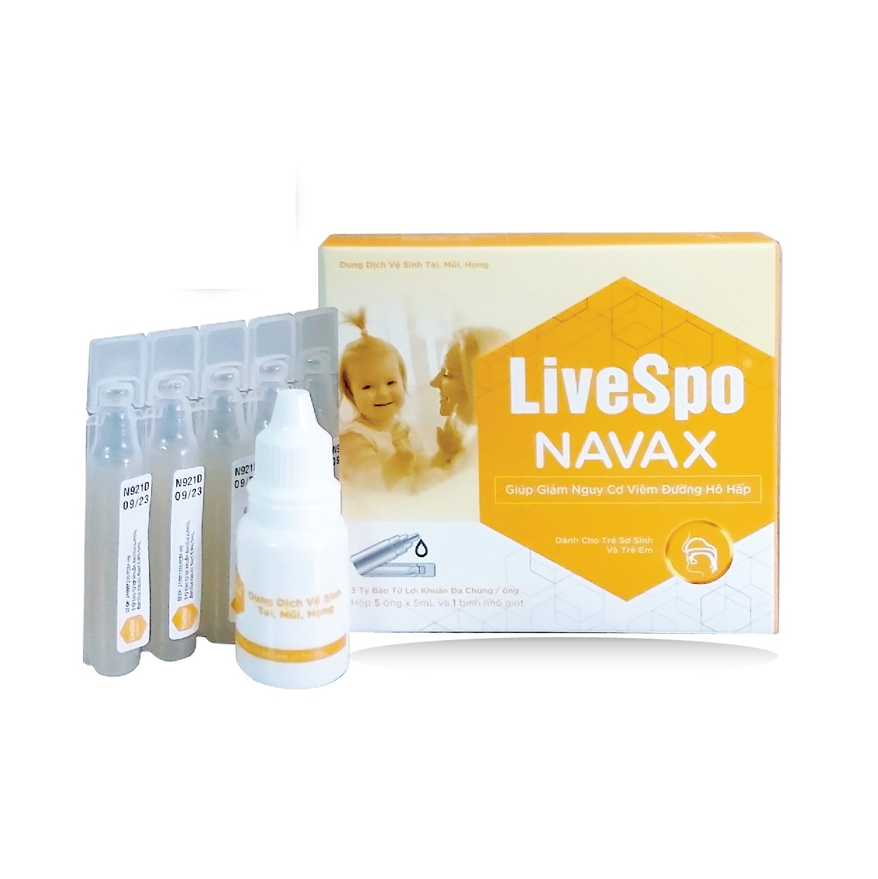 Nước muối sinh lý chứa bào tử lợi khuẩn cho trẻ livespo navax ab biotics (h/5o)-0