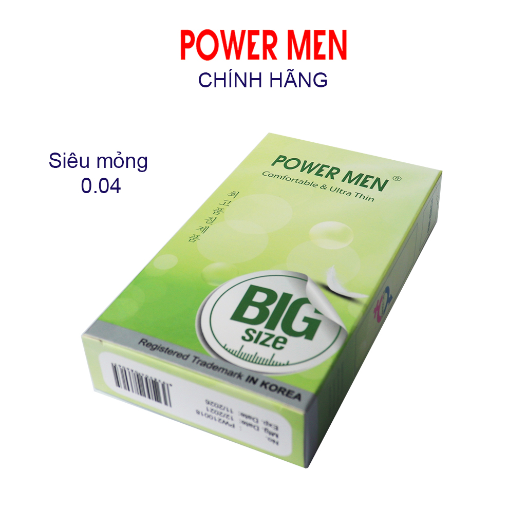 Bao cao su siêu mỏng Power Men size lớn 55mm Psc (Lốc/3H/12c)-3