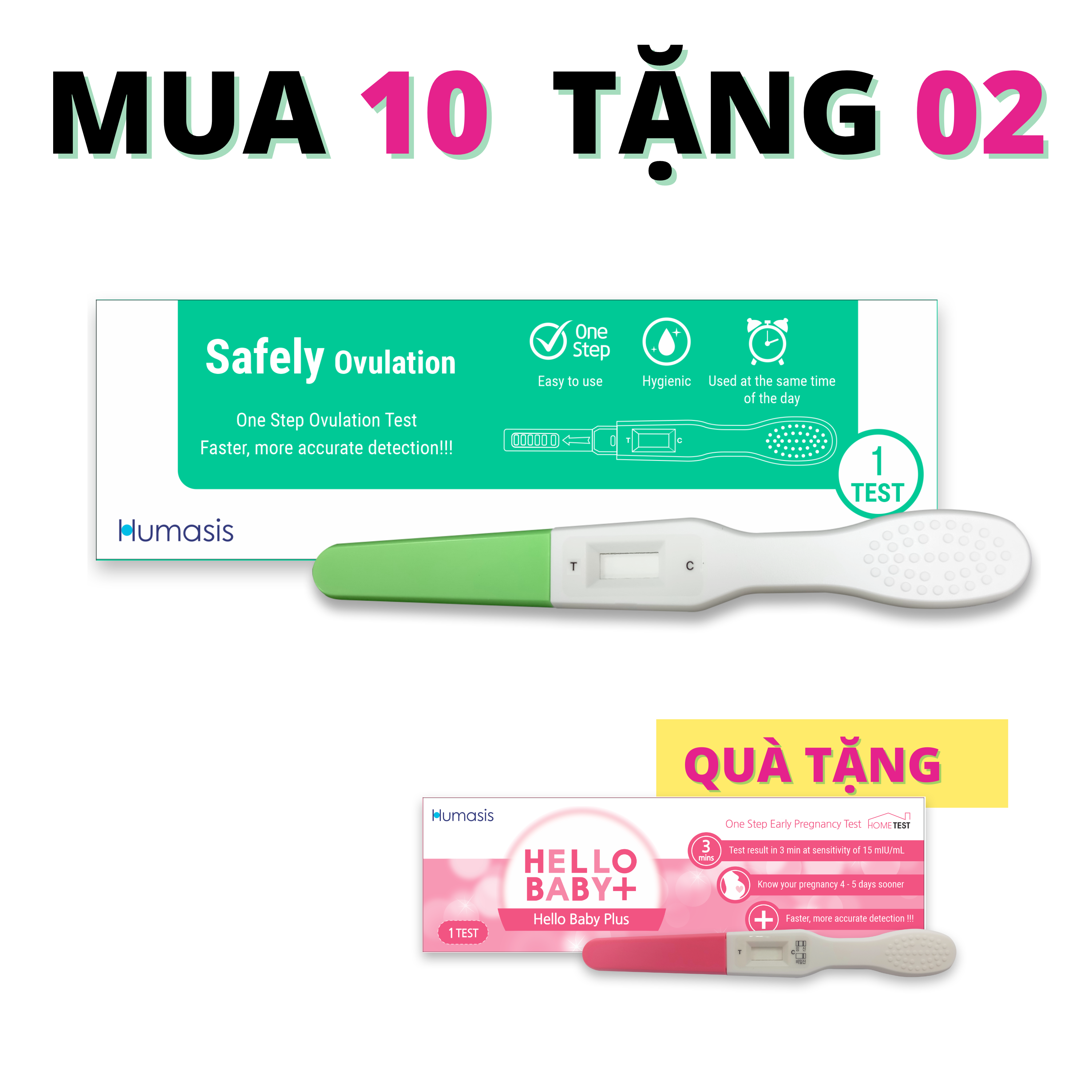 Mua 10 Bút Thử Rụng Trứng Dạng Bút Humasis Safely Ovulation (cái) Tặng ...
