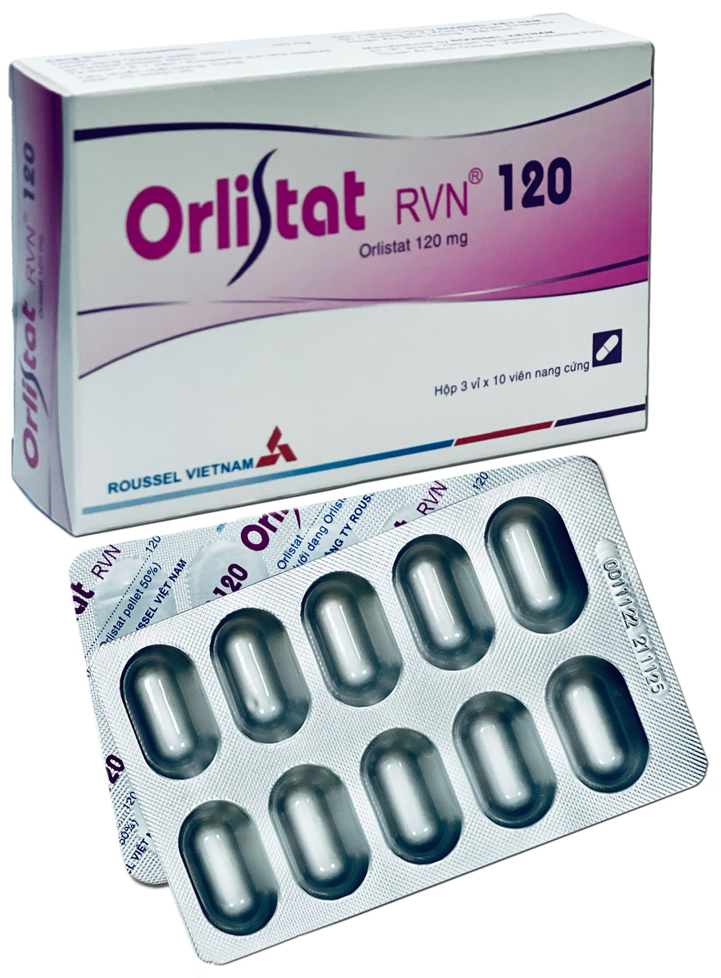 Orlistat rvn 120mg Roussel Việt Nam (H/30v)