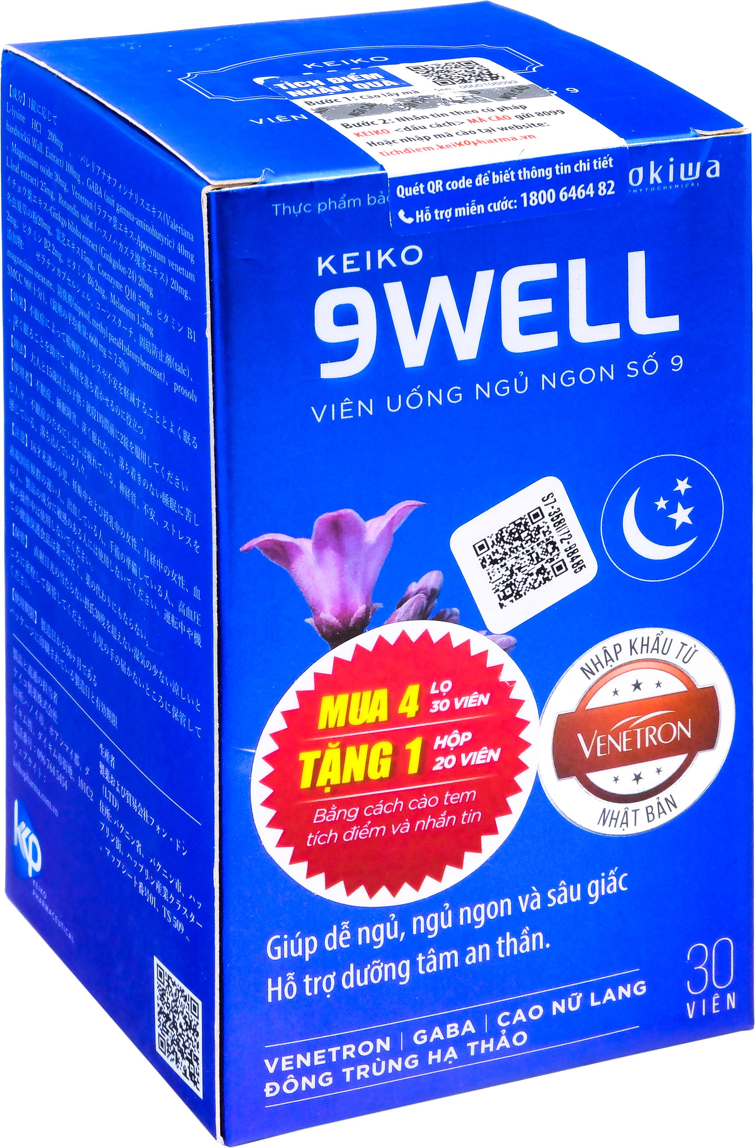 Hỗ trợ ngủ ngon Keiko 9Well Phương Đông (C/30v)-2