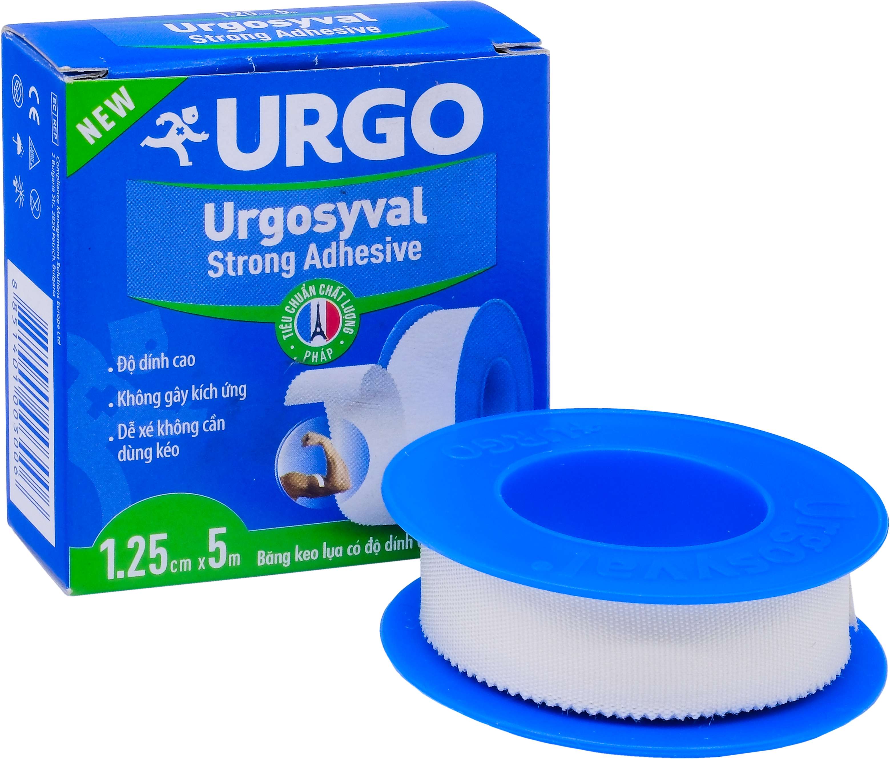 Băng keo lụa Urgosyval Trong Adhesive Tape 1.25cmx5m urgo (cuộn)-0