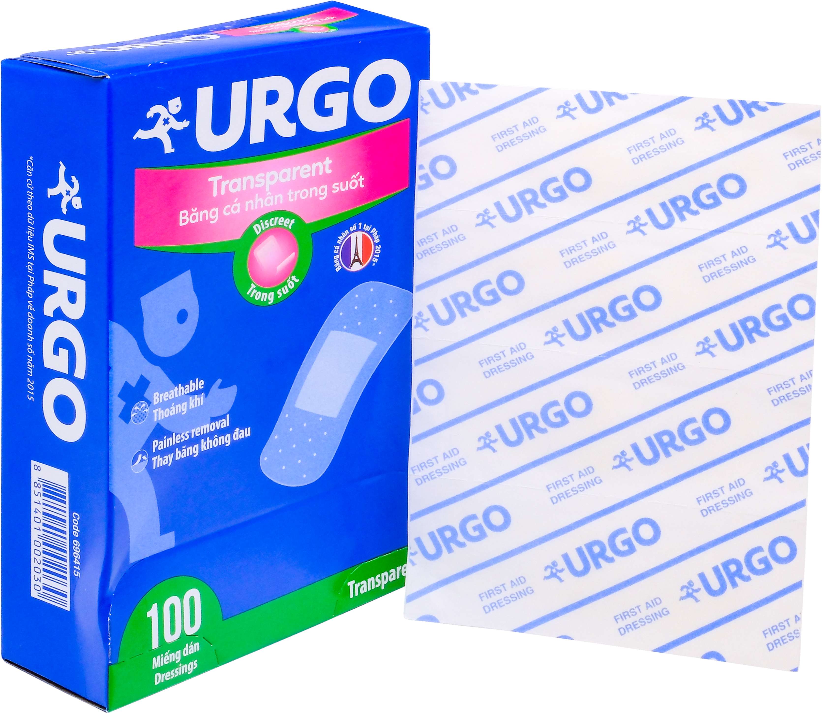 Băng cá nhân trong suốt urgo transparent (h/100m)-0