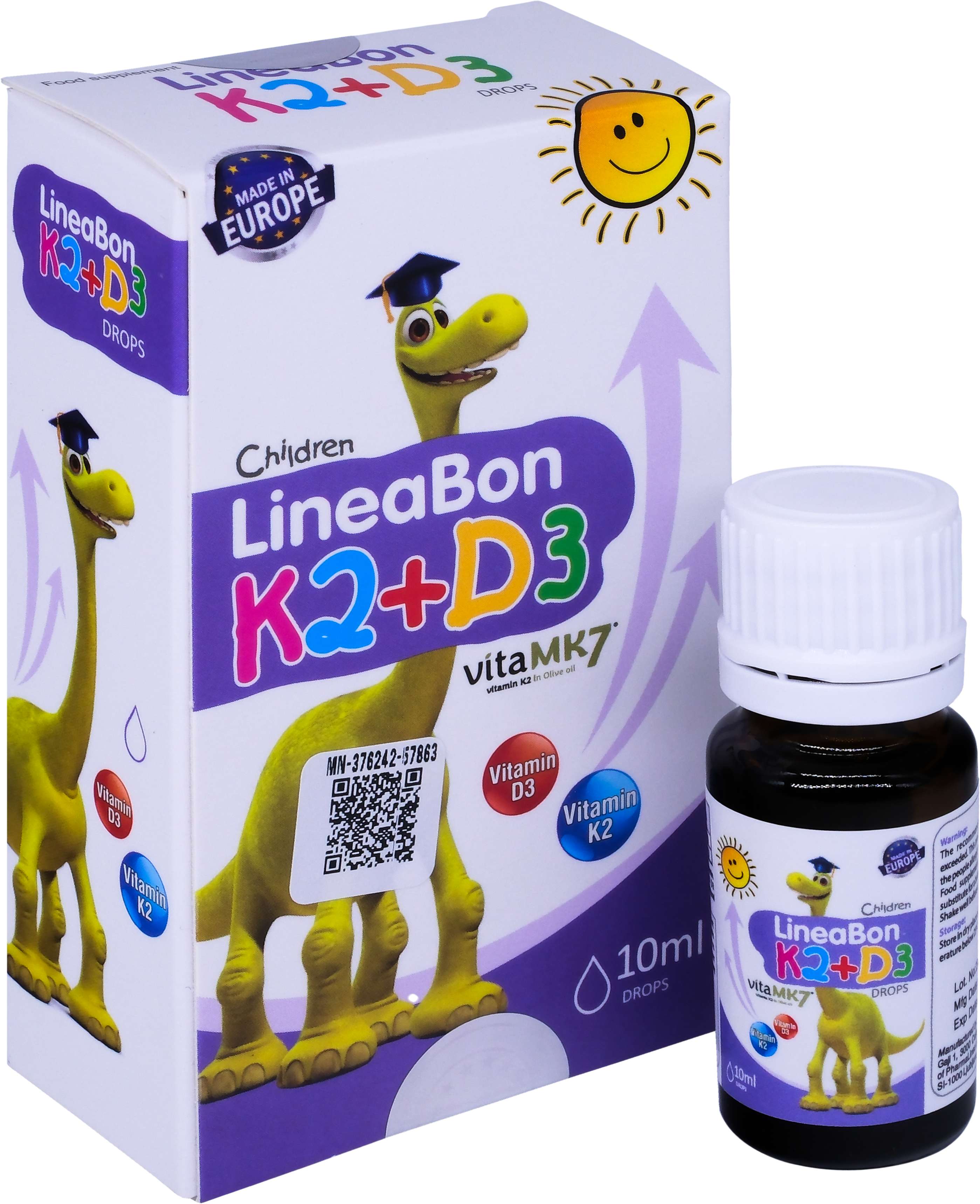 Vitamin D3 K2 Drops Lineabon ergo pharma (C/10ml)