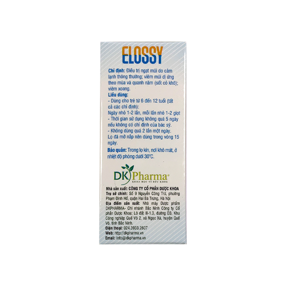 Thuốc nhỏ mũi trẻ em elossy DK Pharma (l/10c/5ml)-2