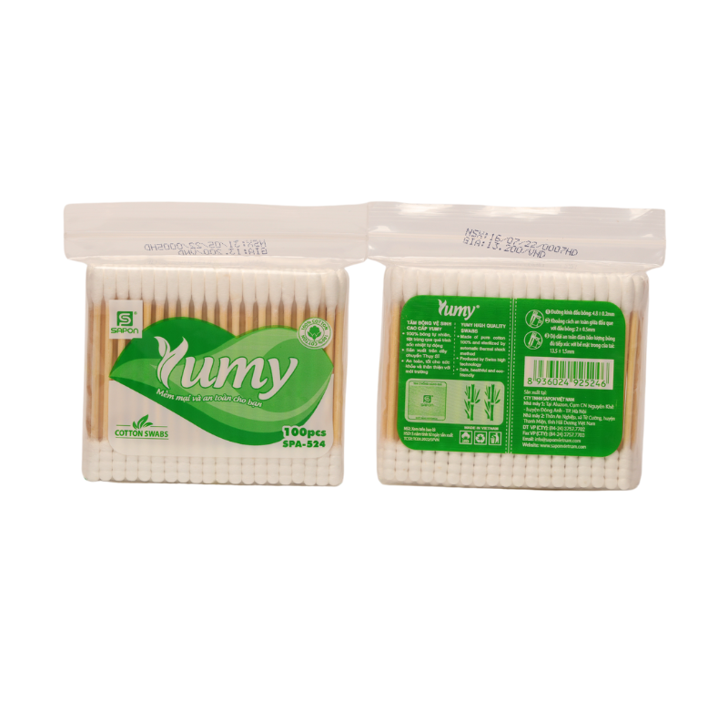 Tăm bông thân trúc người lớn yumy Sapon (lốc/12g/100c)-3