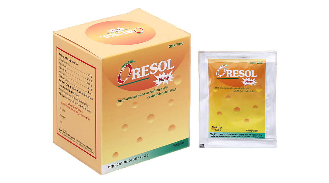 Thuốc bù nước, điện giải Oresol New Bình Định (Hộp 20 gói) - Giá Tốt ...
