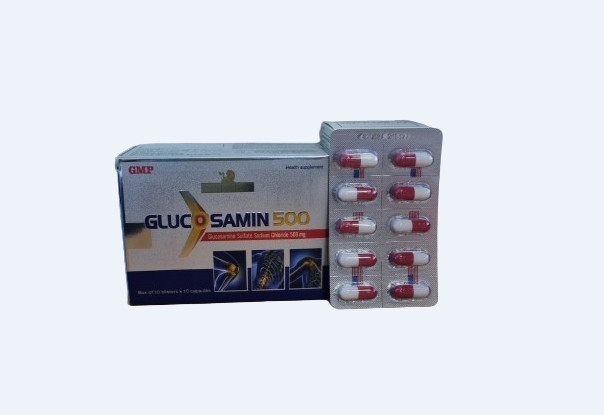 Glucosamin 500mg mediphar (hộp/100 viên nang) (vàng đỏ)-0