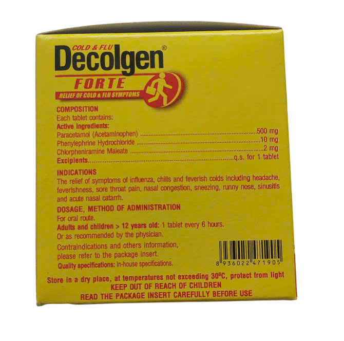 Thuốc cảm cúm Decolgen Forte (Hộp 120 viên) - Giá Tốt, Chính Hãng | Circa