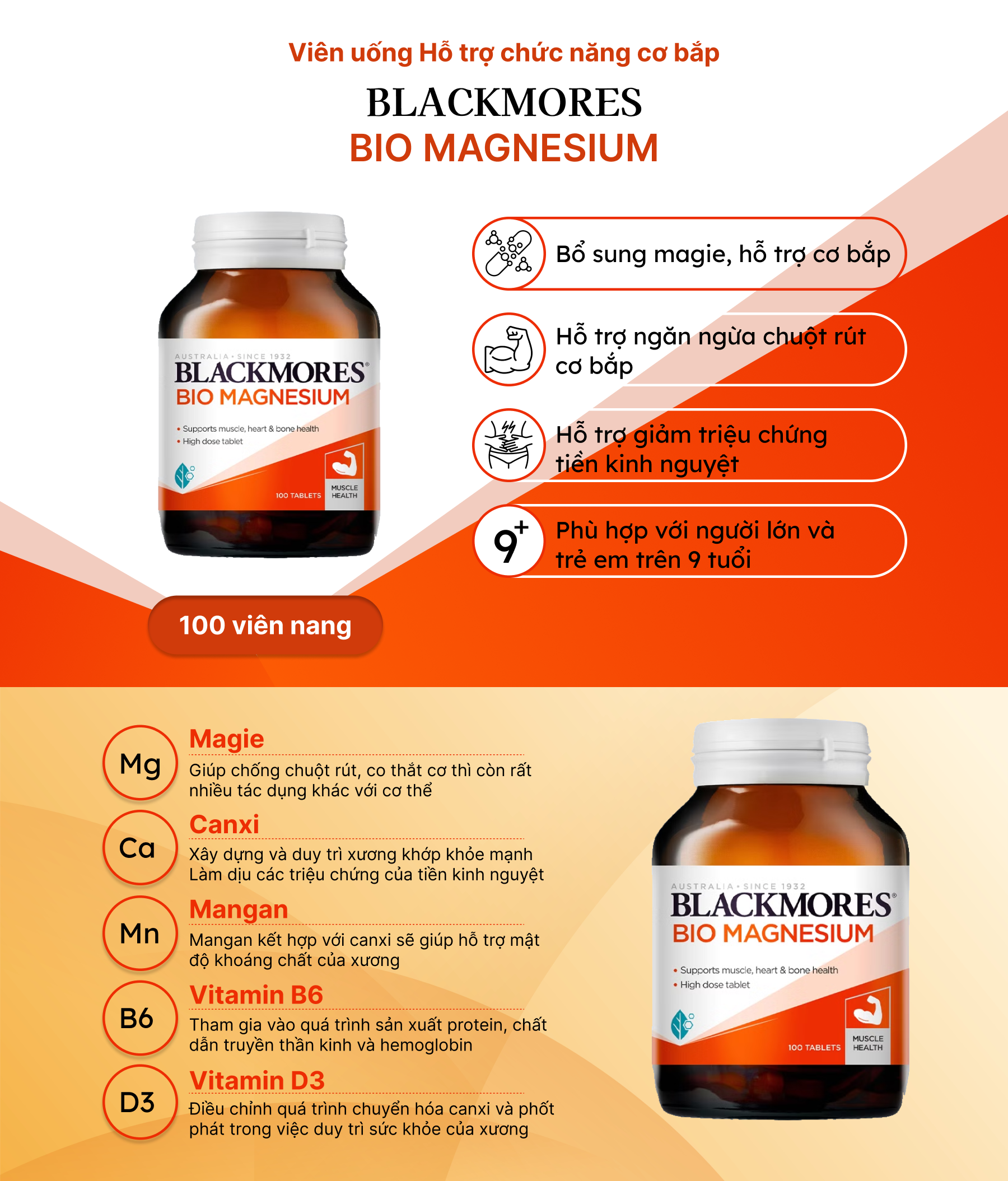 Blackmores Bio Magnesium (100 Viên) - Phuc Tran