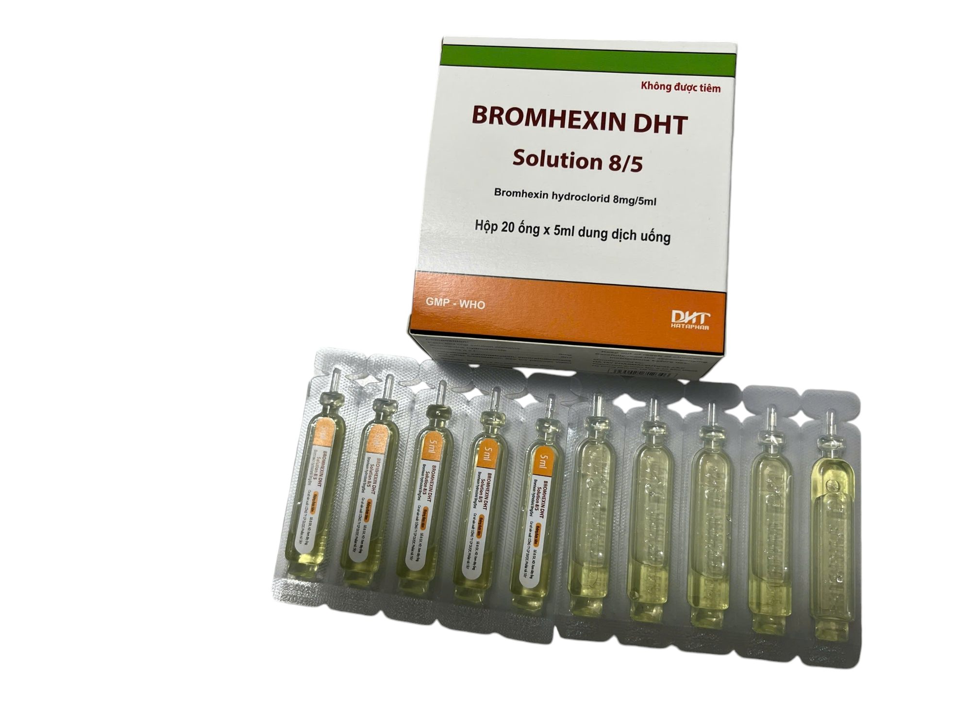 Dung dịch uống ho Bromhexin DHT (Hộp 20 ống) - Giá Tốt, Chính Hãng | Circa