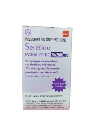 Thuốc hít điều trị hen suyễn Seretide 25/250 (Hộp 120 liều)
