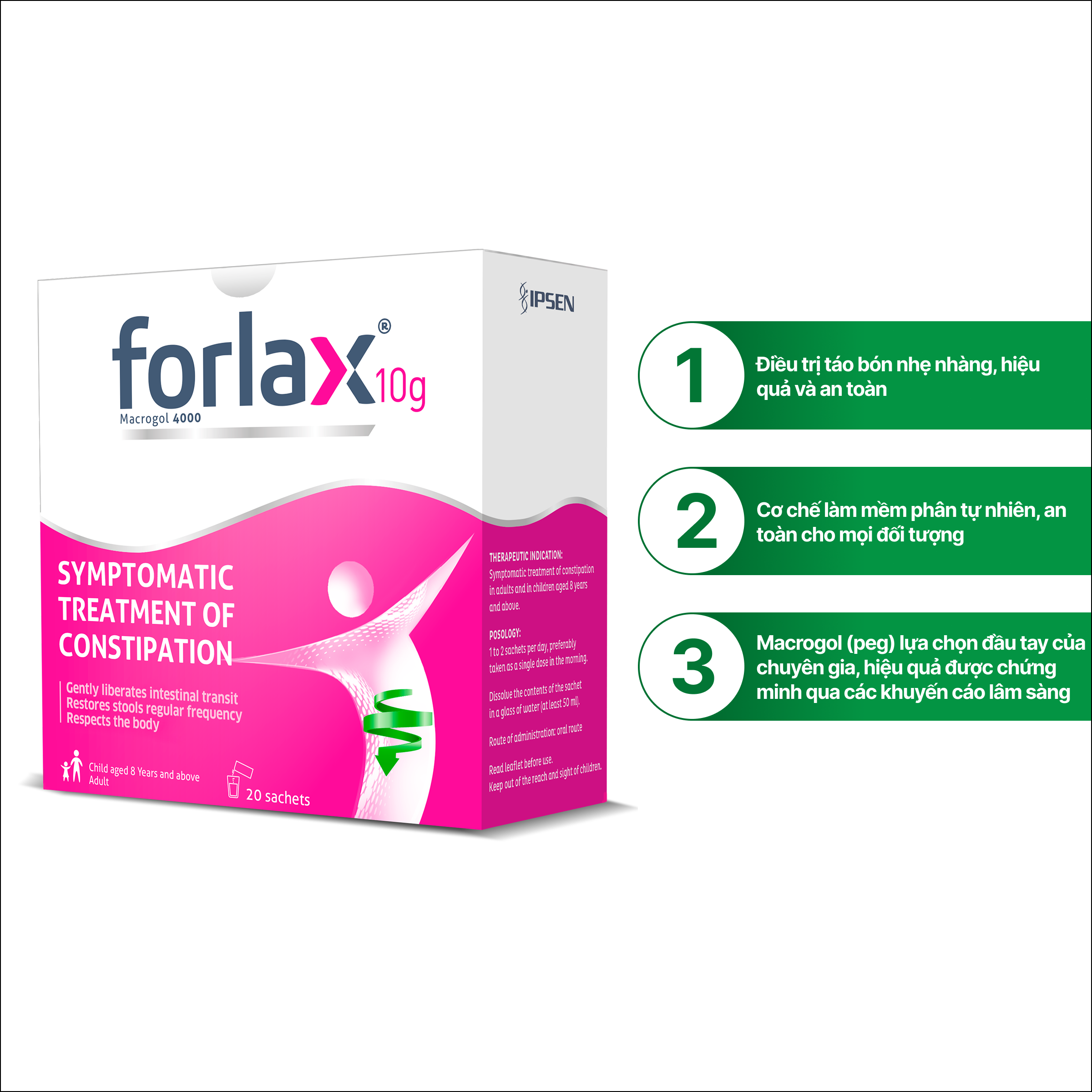 Thuốc điều trị táo bón Forlax 4000 (Hộp 20 gói) - Giá Tốt, Chính Hãng ...