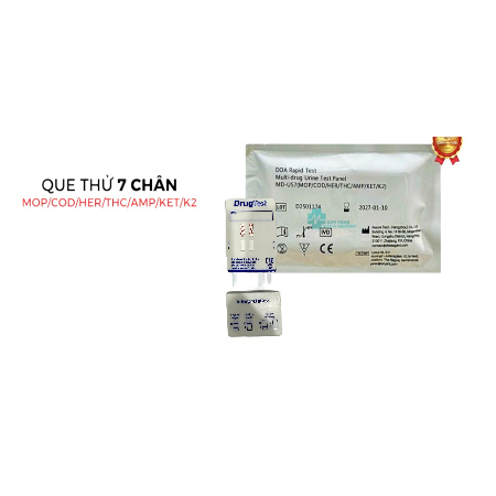 Que test 7 chân U57 tổng hợp 7 chất MOP/COD/HER/THC/AMP/KET/K2 (Hộp 25 ...