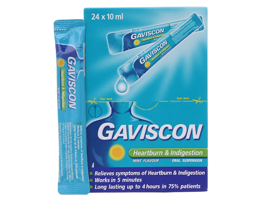 Gaviscon Heartburn Indigestion Reckitt Benckiser (H/24g) (xanh)