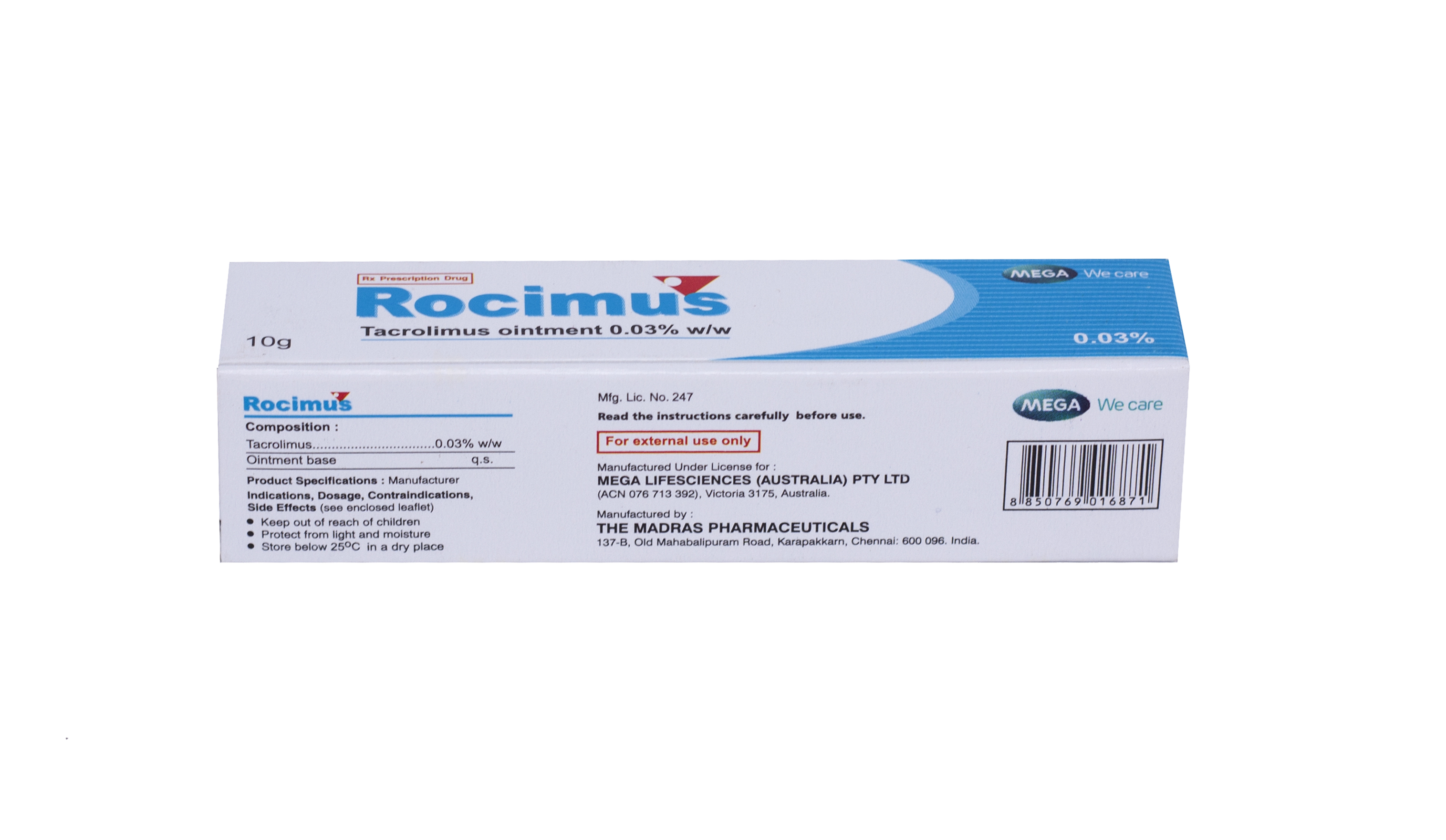 Rocimus tacrolimus 0.03% mega (tuýp/10gr)-2