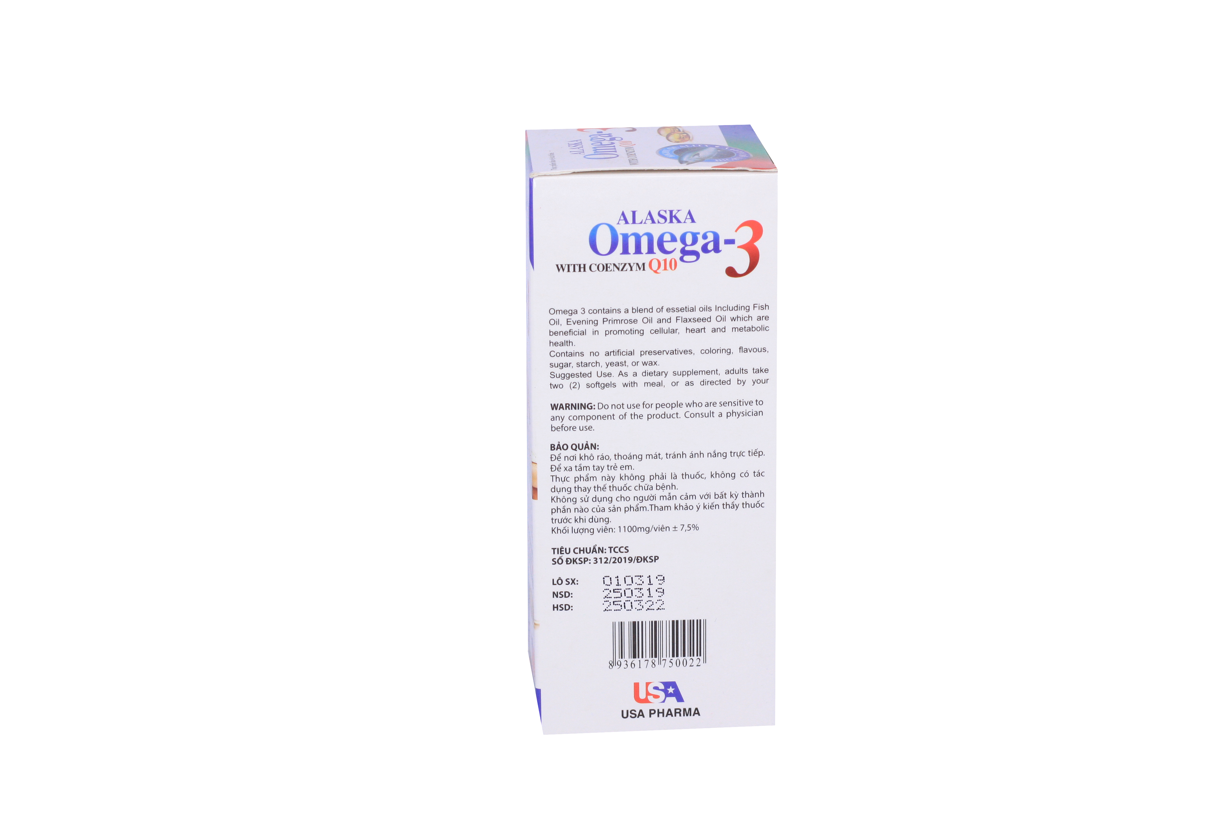 Alaska omega 3 with coenzym q10 softgels usa pharma (c/100v)