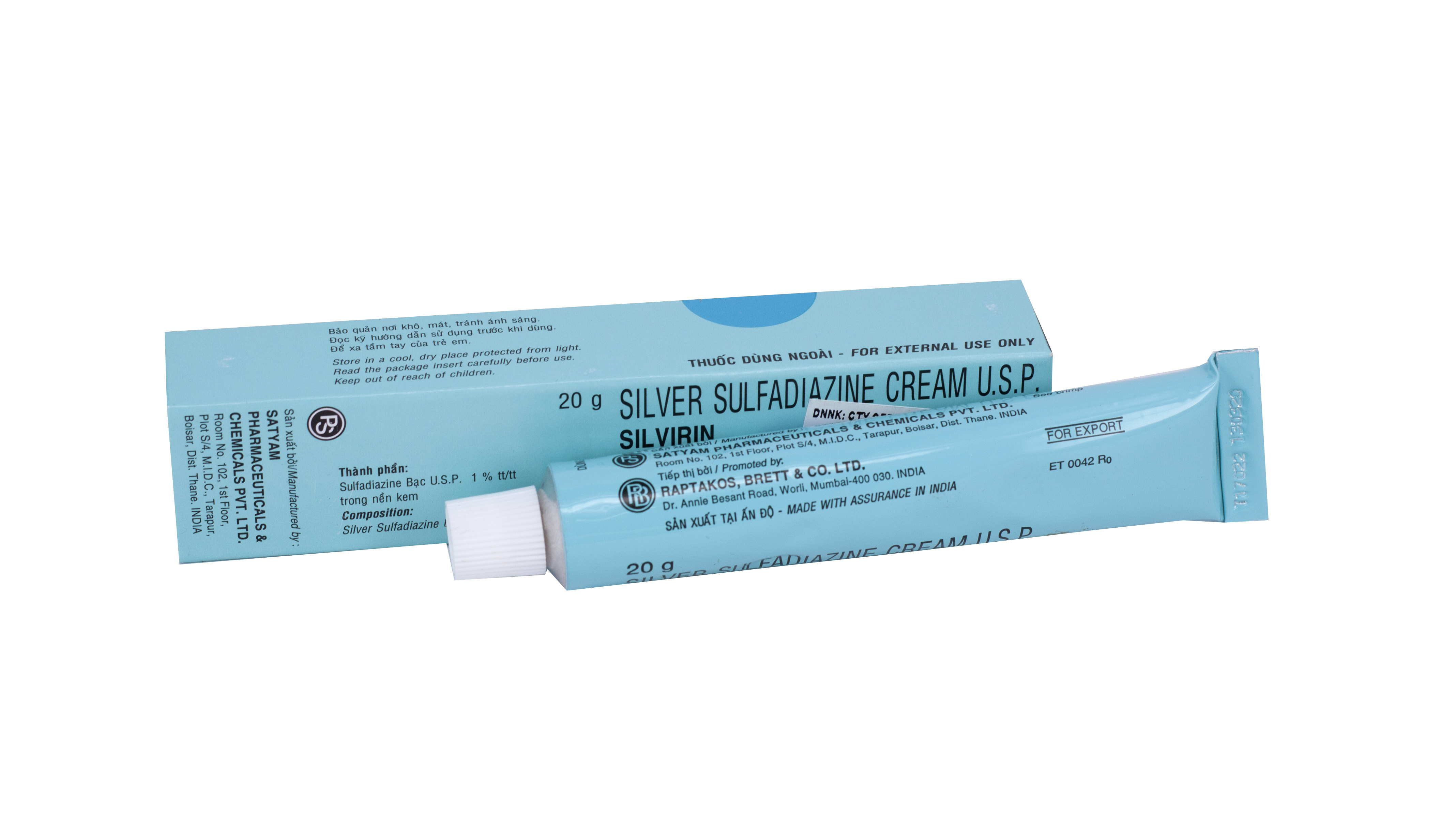 Silvirin sulfadiazine bạc satyam pharm (t/20g)