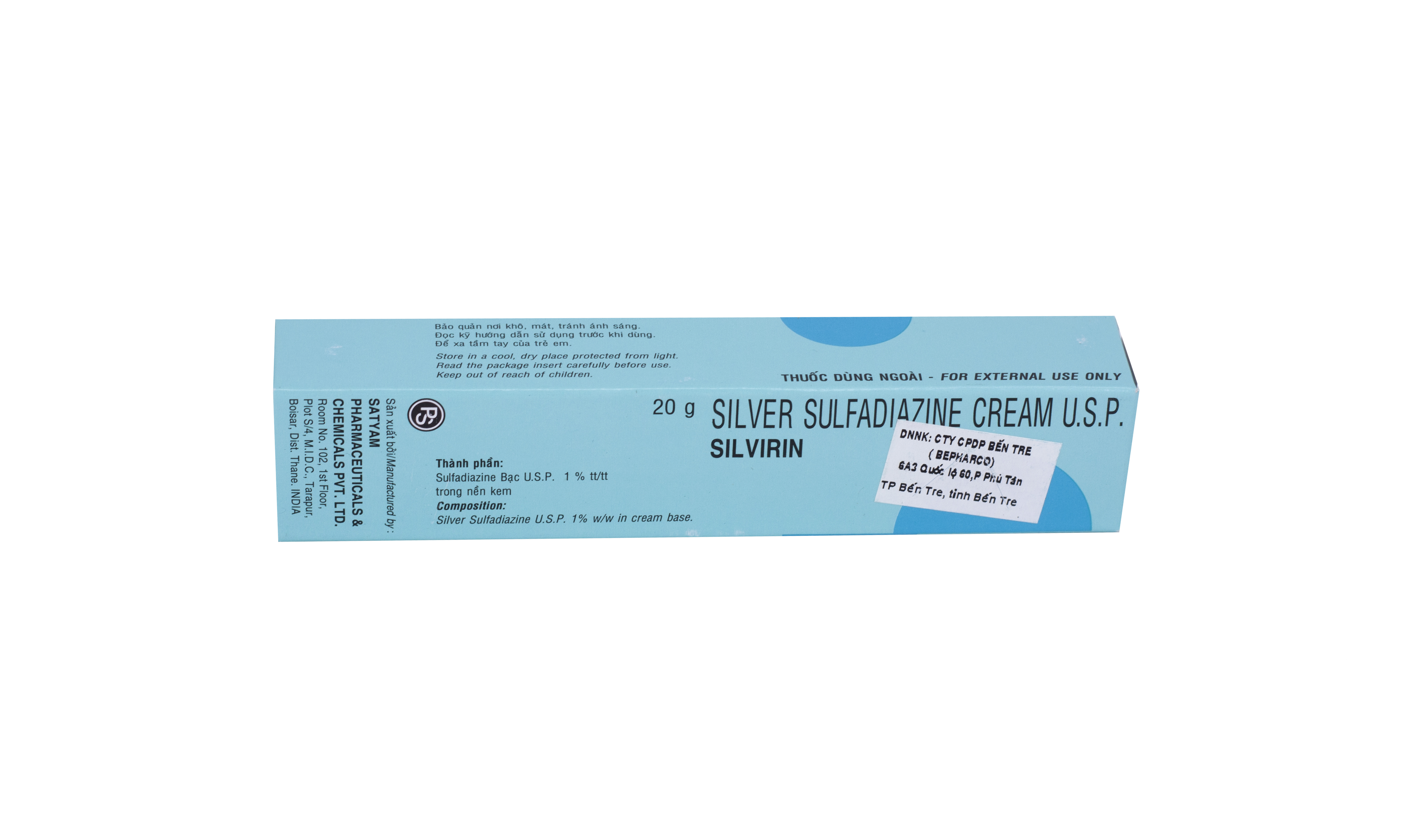 Silvirin sulfadiazine bạc satyam pharm (t/20g)-1