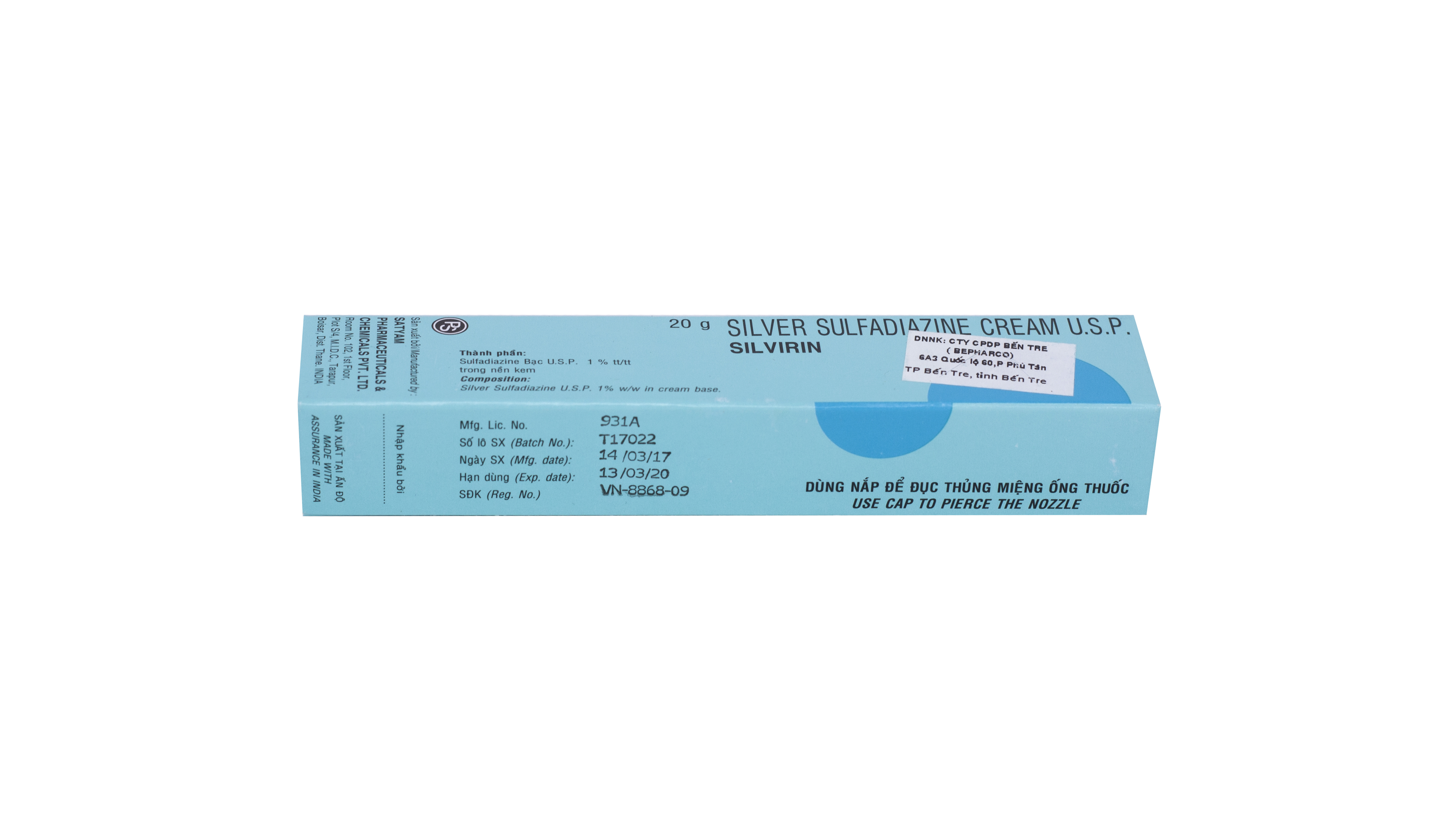 Silvirin sulfadiazine bạc satyam pharm (t/20g)-2