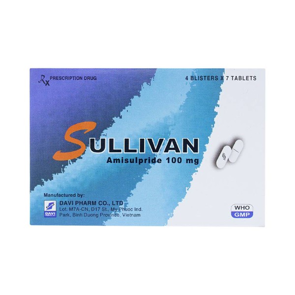 Sullivan amisulpirid 100mg davi pharm (hộp/28v)